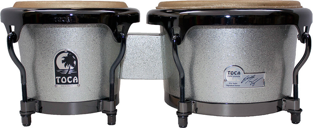 Toca Signature Series 7 & 9" Eric Velez Wooden Bongos in Gun Metal Glitter