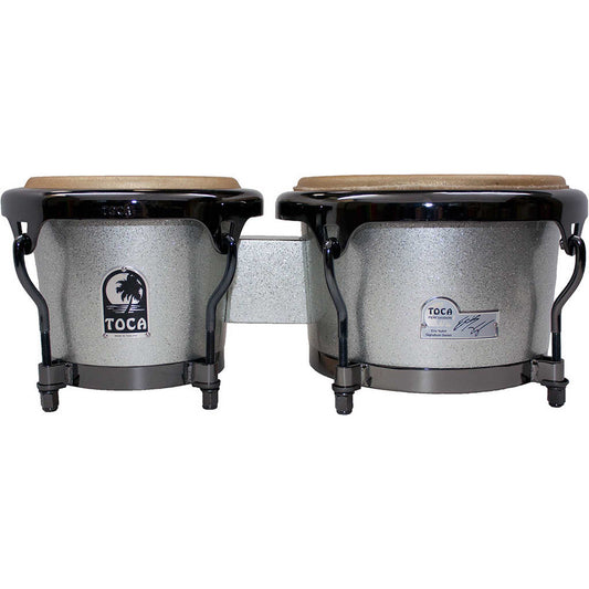 Toca Signature Series 7 & 9" Eric Velez Wooden Bongos in Gun Metal Glitter