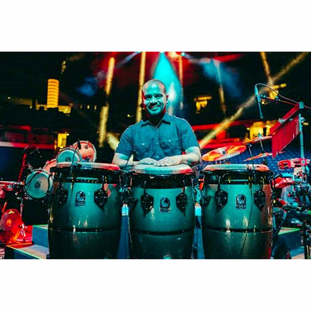 Toca Signature Series 7 & 9" Eric Velez Wooden Bongos in Gun Metal Glitter