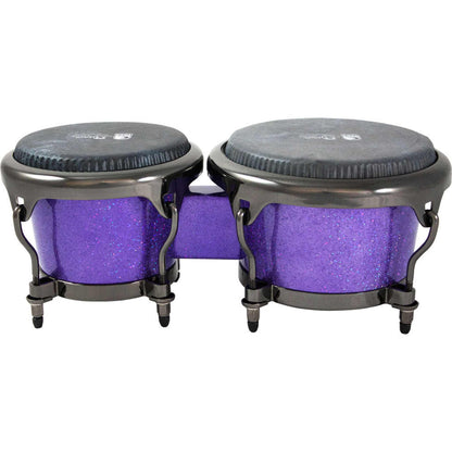 Toca Signature Series Jimmie Morales 7 & 8-1/2" Fiberglass Bongos in Purple Sparkle