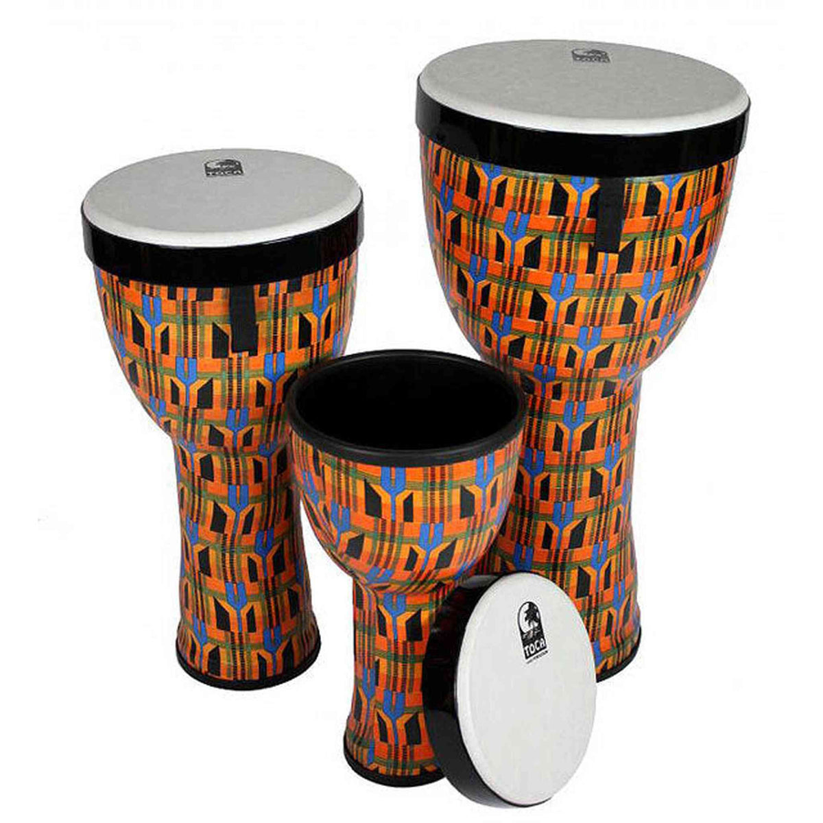 Toca Freestyle 2 Series Nesting Djembes 3 Pacl - in Kente Cloth