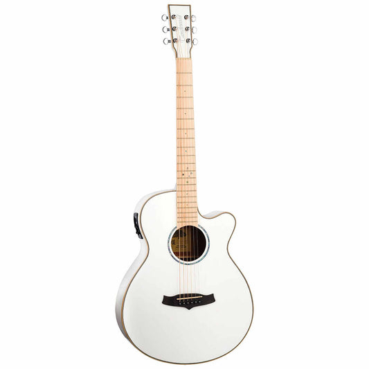Tanglewood Winterleaf Pro Blonde Superfolk CW Acoustic Guitar - Whitsunday White Gloss