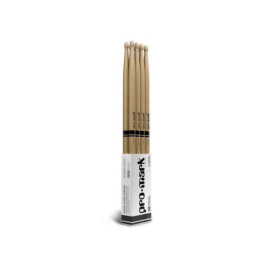 Promark Forward 2B  Lacquered Hickory Wood Tip Drumsticks - 4 Pack