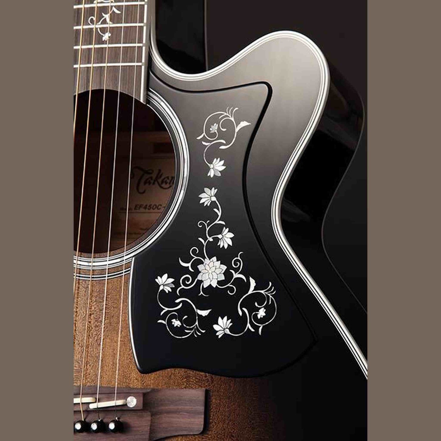 Takamine Thermal Top Series NEX AC/EL Guitar - Transparent Black Burst Finish 5