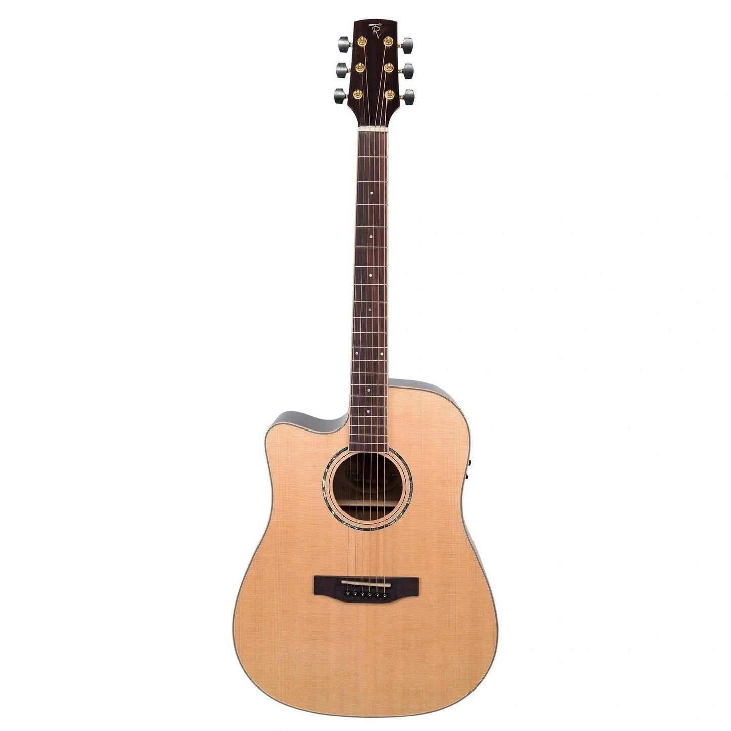 Timberidge '3 Series' Left Handed Spruce Solid Top Acoustic-Electric Dreadnought Cutaway Guitar  - Natural Gloss