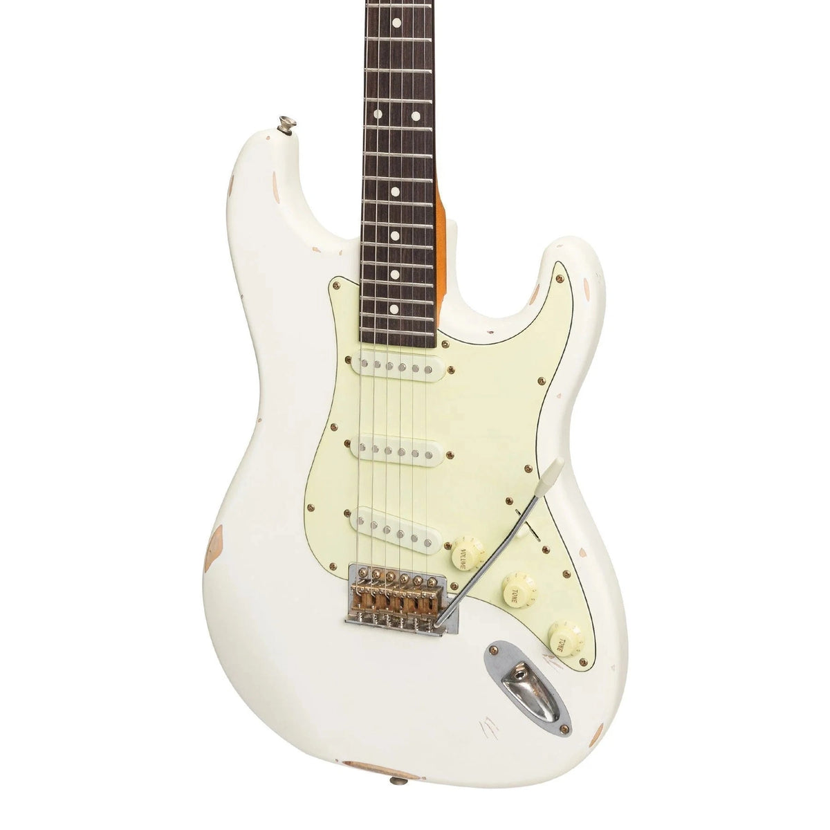 Fishstrap Style Legacy Tokai Legacy Series SSS Strat Style Electric Guitar - Relic White ...
