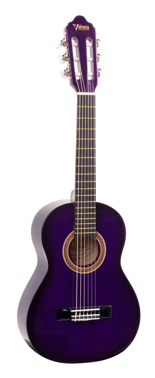 Valencia VC101PPS 1/4 Size Classical Guitar - Purple Sunburst