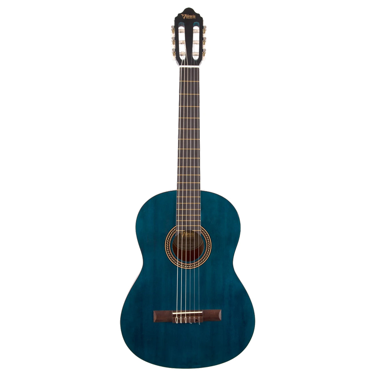Valencia VC204TBU 4/4 Classical Guitar - Transparent Blue