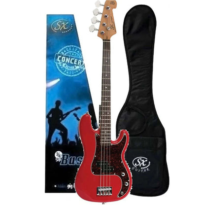 SX VEP34FR 3/4 Size Bass Guitar - Fiesta Red