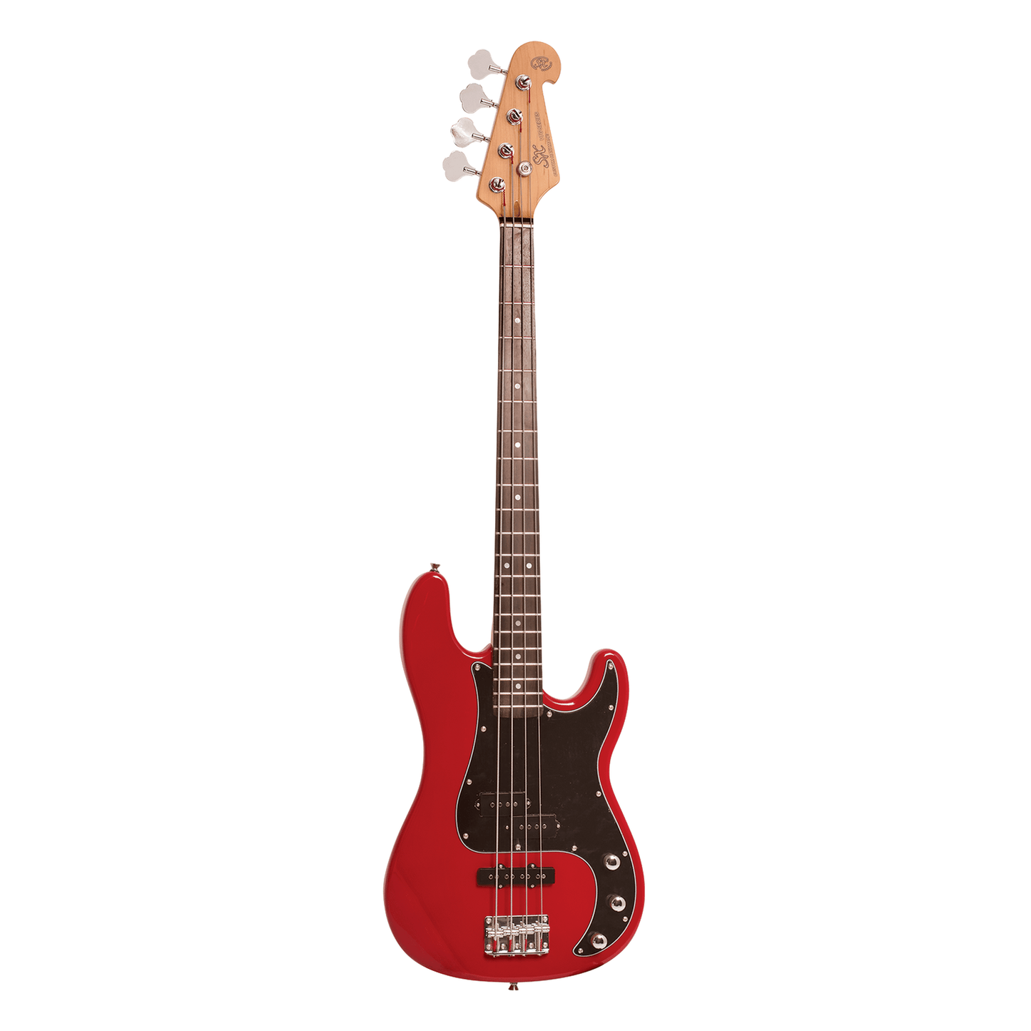 SX VEP62LPB Vintage Style P Bass Guitar - Fiesta Red