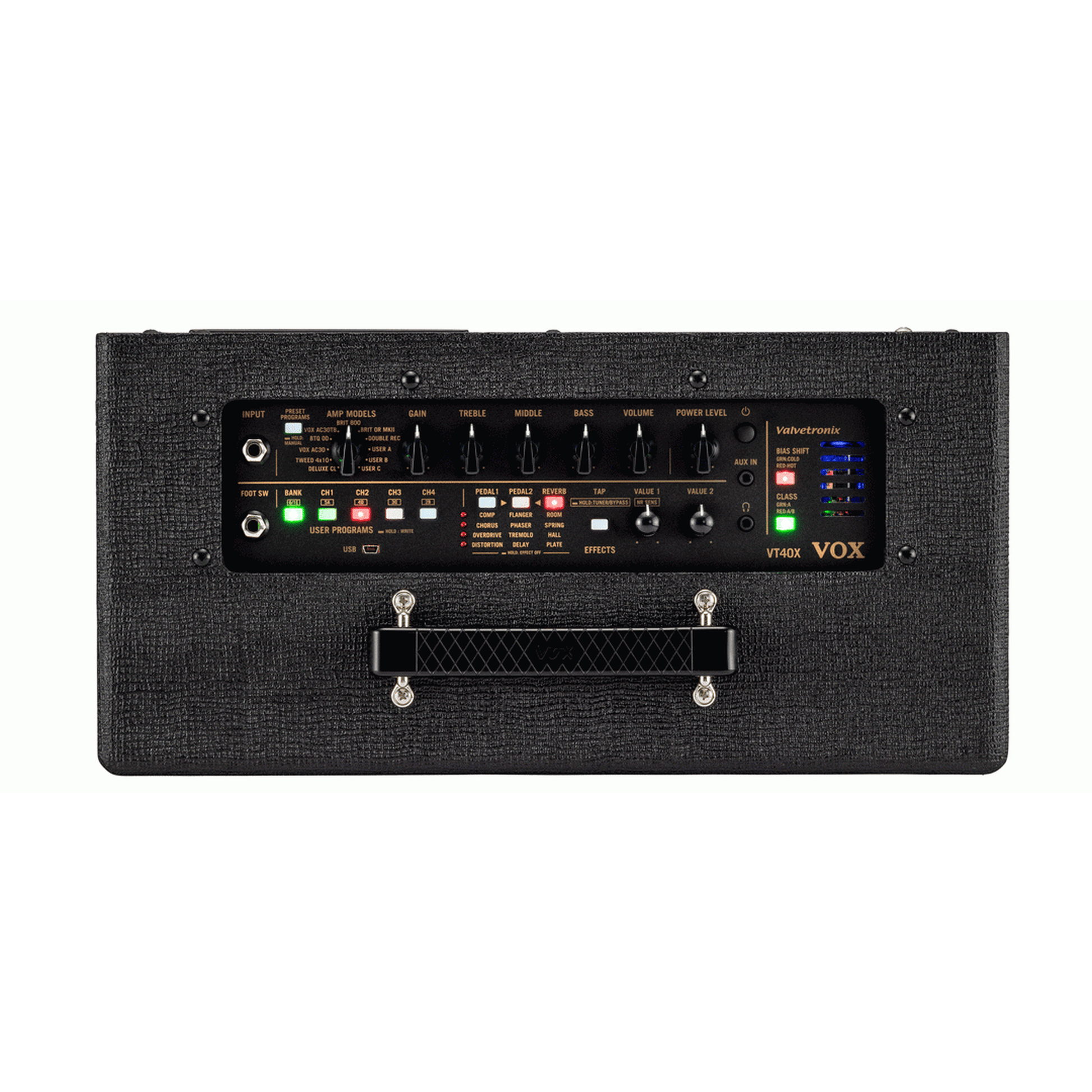 Vox VT40X Valvetronix Compact Guitar Amplifier - Classic Blue Controls