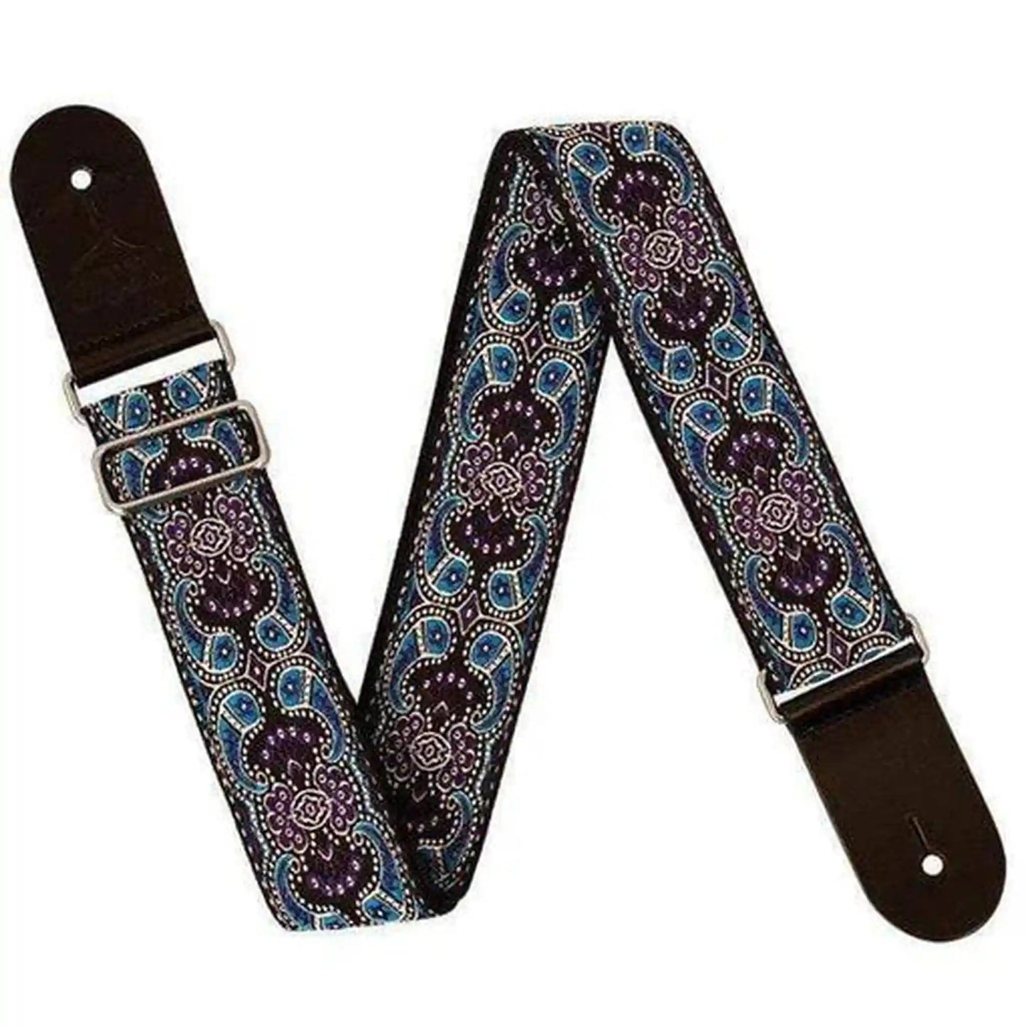 XTR Vintage 60's Purple Paisley Pattern Guitar Strap
