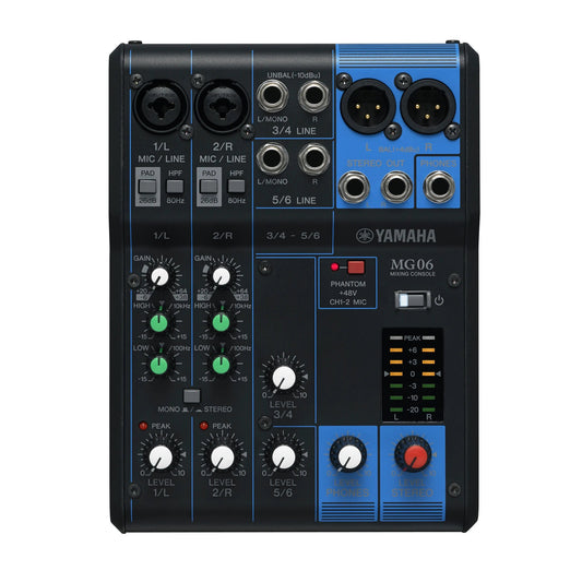 Yamaha MG06 6-Channel Mixer from Joondalup Music Centre