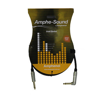 AMPHENOL GOLD SERIES RIGHT ANGLE INSTRUMENT CABLE 3M - Joondalup Music Centre