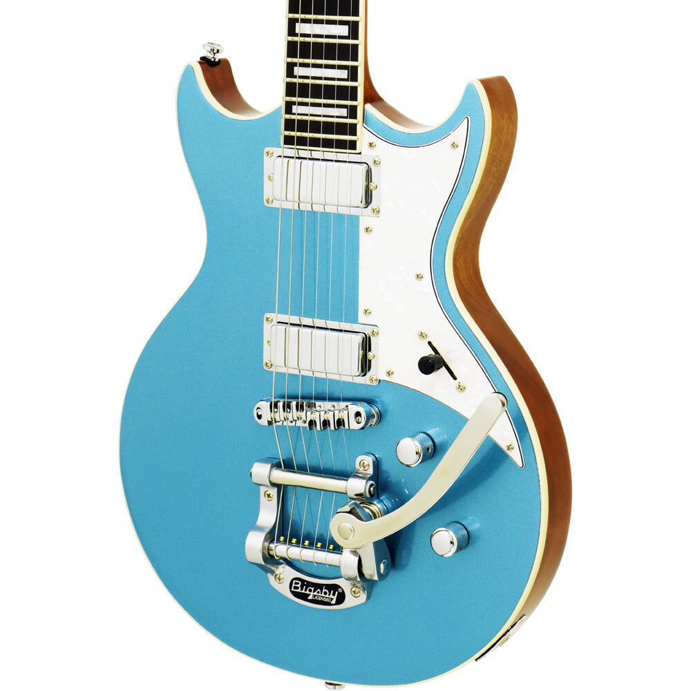 Aria Electric Semi-Hollow Electric Guitar w/Bigsby - Phantom Blue - Joondalup Music Centre