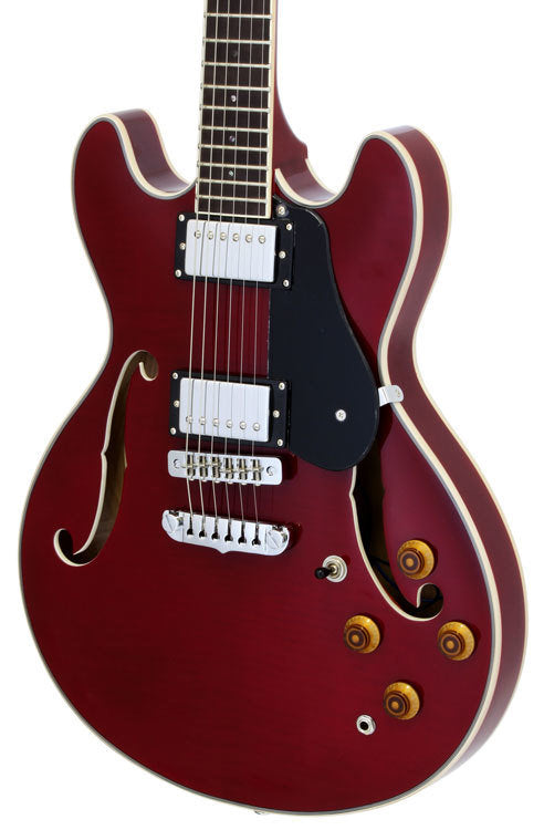 ARIA TA-CLASSIC SEMI-HOLLOW ELECTRIC GUITAR - WINE RED GLOSS - Joondalup Music Centre