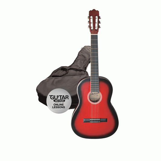 Ashton CG12TRB 1/2 Size Classical Guitar Pack - Transparent Red Burst - Joondalup Music Centre