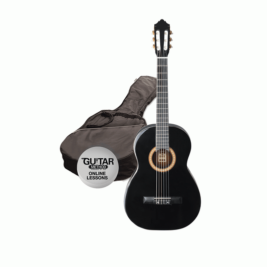 Ashton CG12BK 1/2 Size Classical Guitar Pack - Black - Joondalup Music Centre