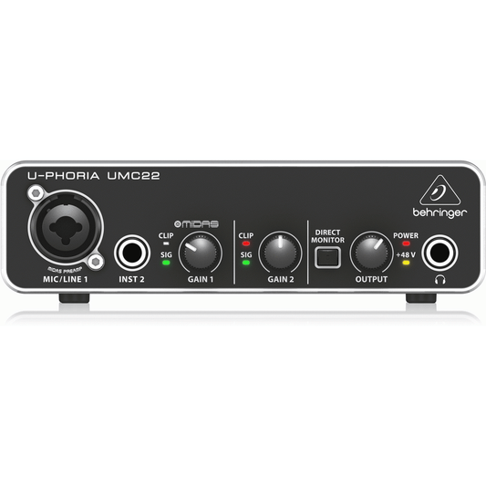 BEHRINGER U-PHORIA UMC22 AUDIO INTERFACE - Joondalup Music Centre