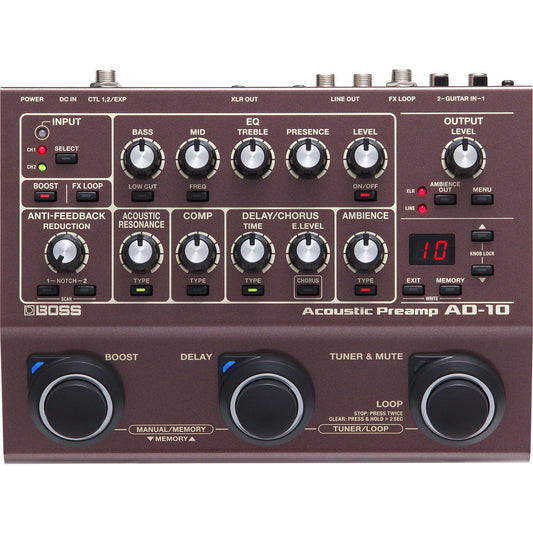 Boss AD-10 Acoustic Preamp Effects Pedal - Joondalup Music Centre