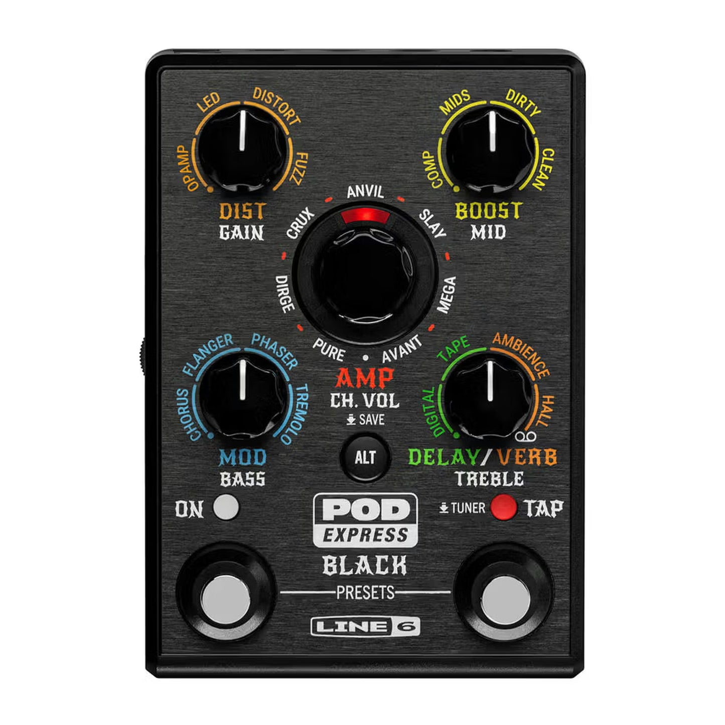 Line 6 POD Express Compact Guitar Multi Effect Pedal - Black Edition