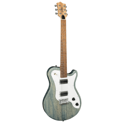 Pratley DVR Single Cutaway Solid Qld Blue Fig Body Electric Guitar - Denim Blue