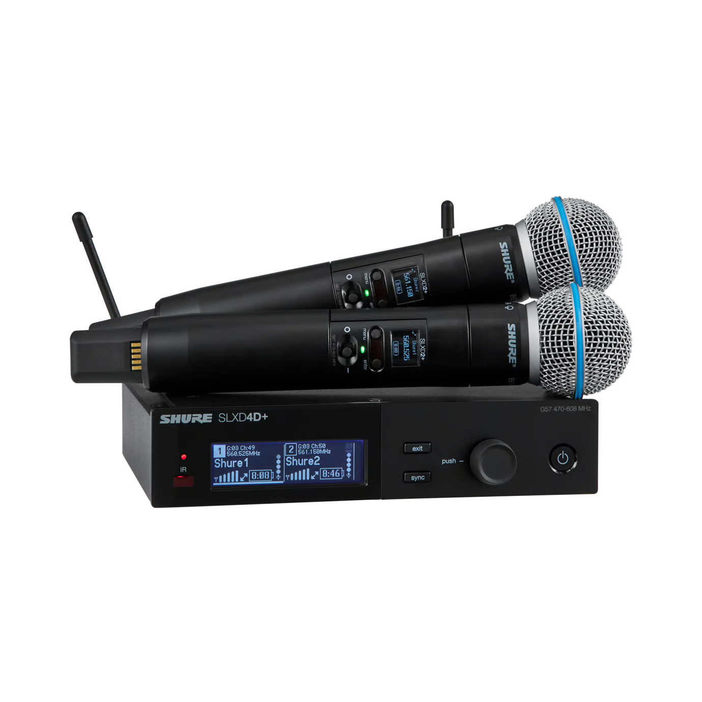 Shure SLXD24D+ B58 H58 Wireless Digital Handheld System Dual Channel