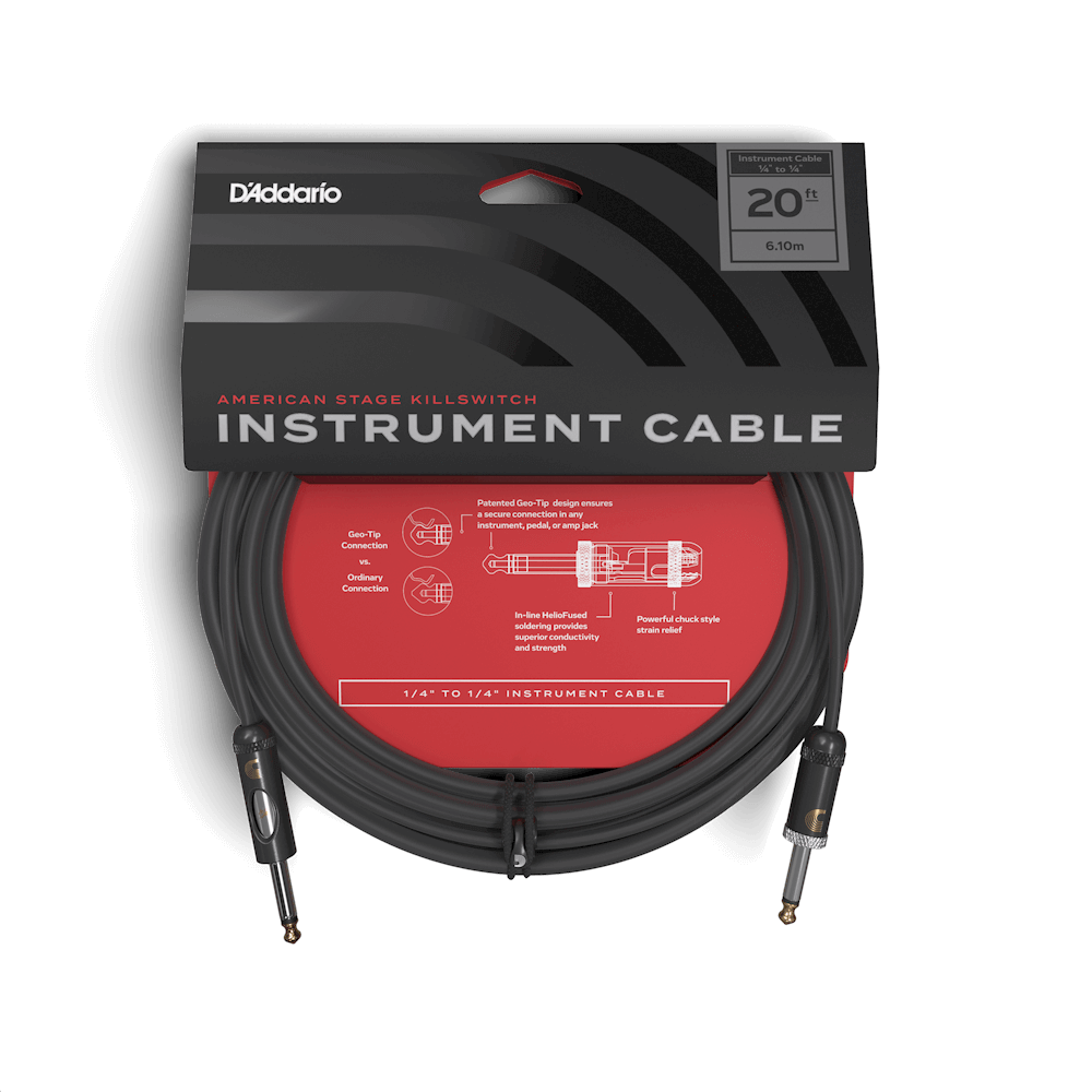 DADDARIO PLANET WAVES AMERICAN STAGE KILLSWITCH INSTRUMENT CABLE 6M - Joondalup Music Centre
