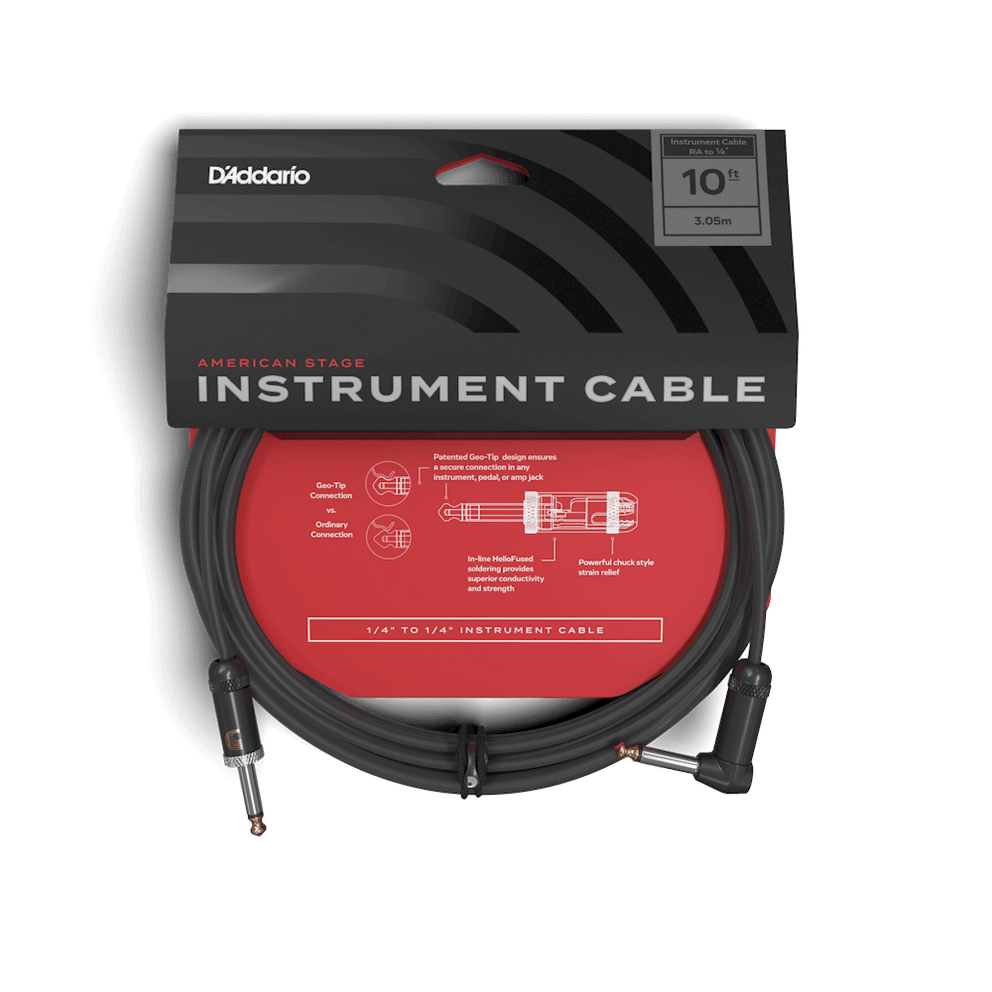 DADDARIO PLANET WAVES AMERICAN STAGE RIGHT ANGLE INSTRUMENT CABLE 6M - Joondalup Music Centre