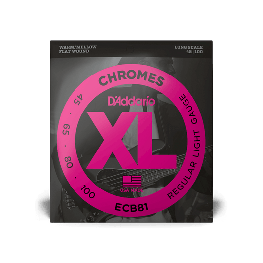 DAddario ECB81 XL Chrome Flatwound Bass Strings - 45-100 - Joondalup Music Centre