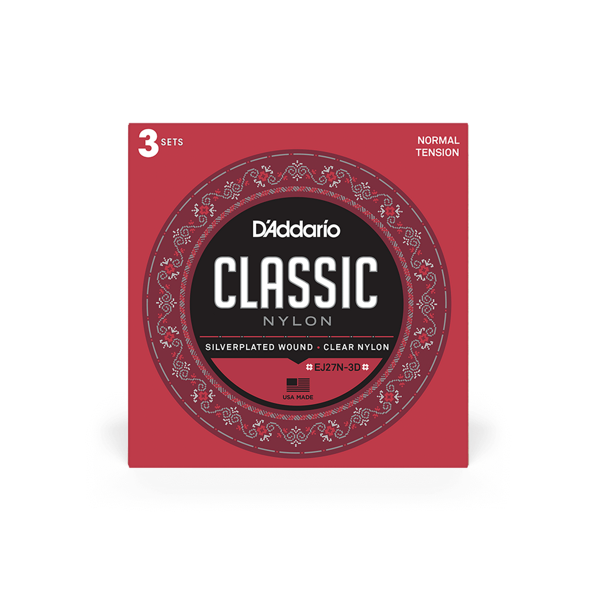 DAddario EJ27N Nylon Classical Guitar Strings 3 Pack - Normal Tension - Joondalup Music Centre