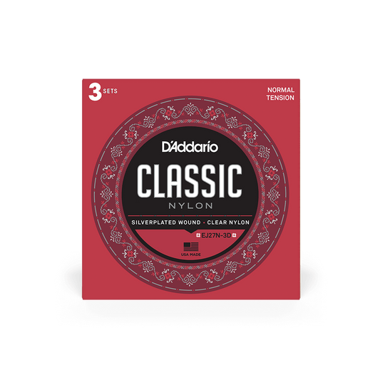 DAddario EJ27N Nylon Classical Guitar Strings 3 Pack - Normal Tension - Joondalup Music Centre