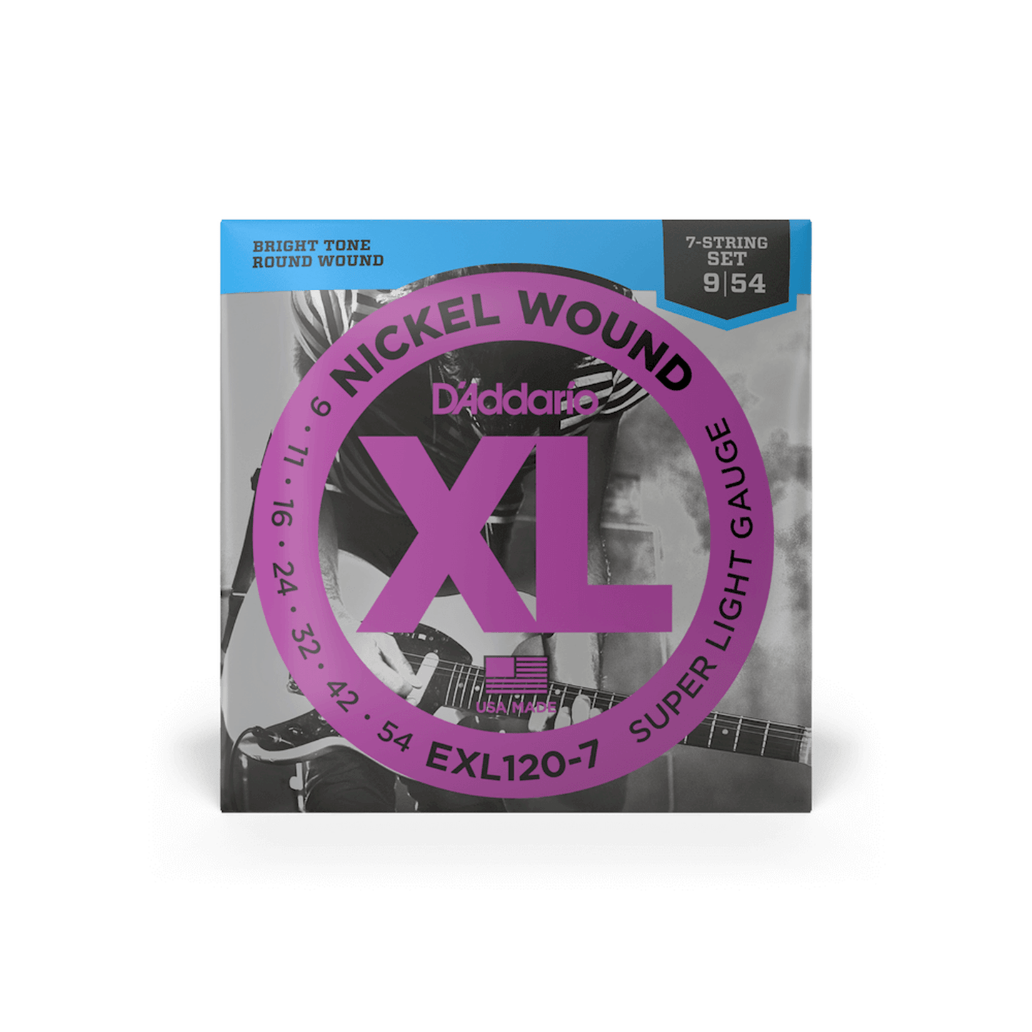 DAddario EXL120-7 7 String Electric Guitar Strings - 9-54