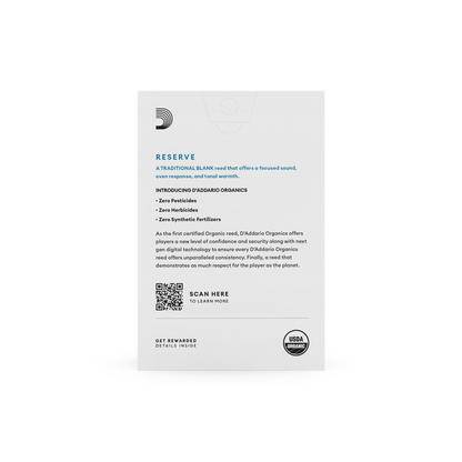 D'Addario Organic Reserve Bb Clarinet Reeds - 2.5 - 10-pack