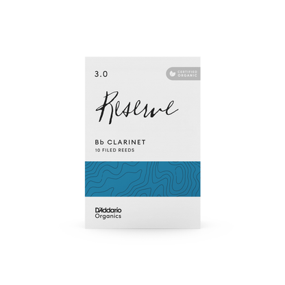 D'Addario Organic Reserve Bb Clarinet Reeds, Strength 3.0, 10-pack