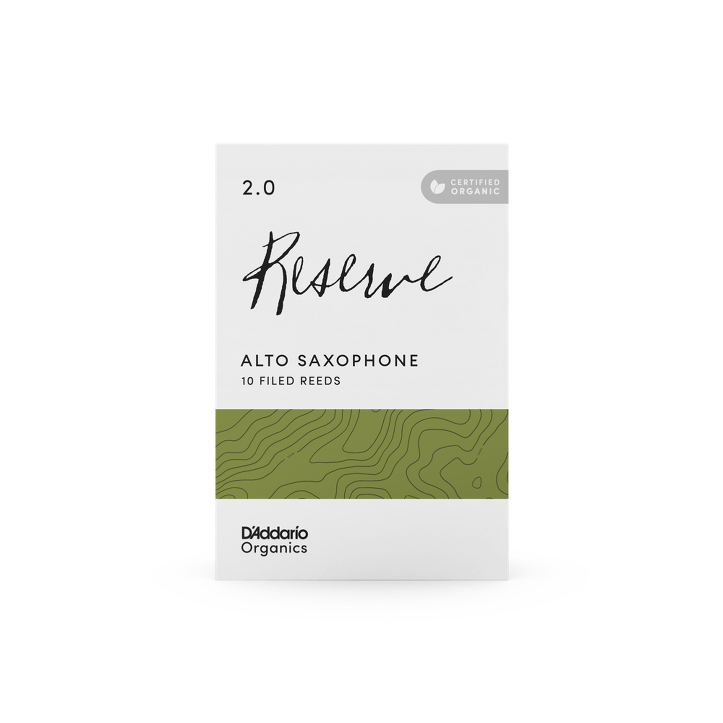 D'Addario Organic Reserve Alto Saxophone Reeds - 2.0 - 10-pack