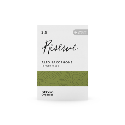 D'Addario Organic Reserve Alto Saxophone Reeds - 2.5 - 10-pack
