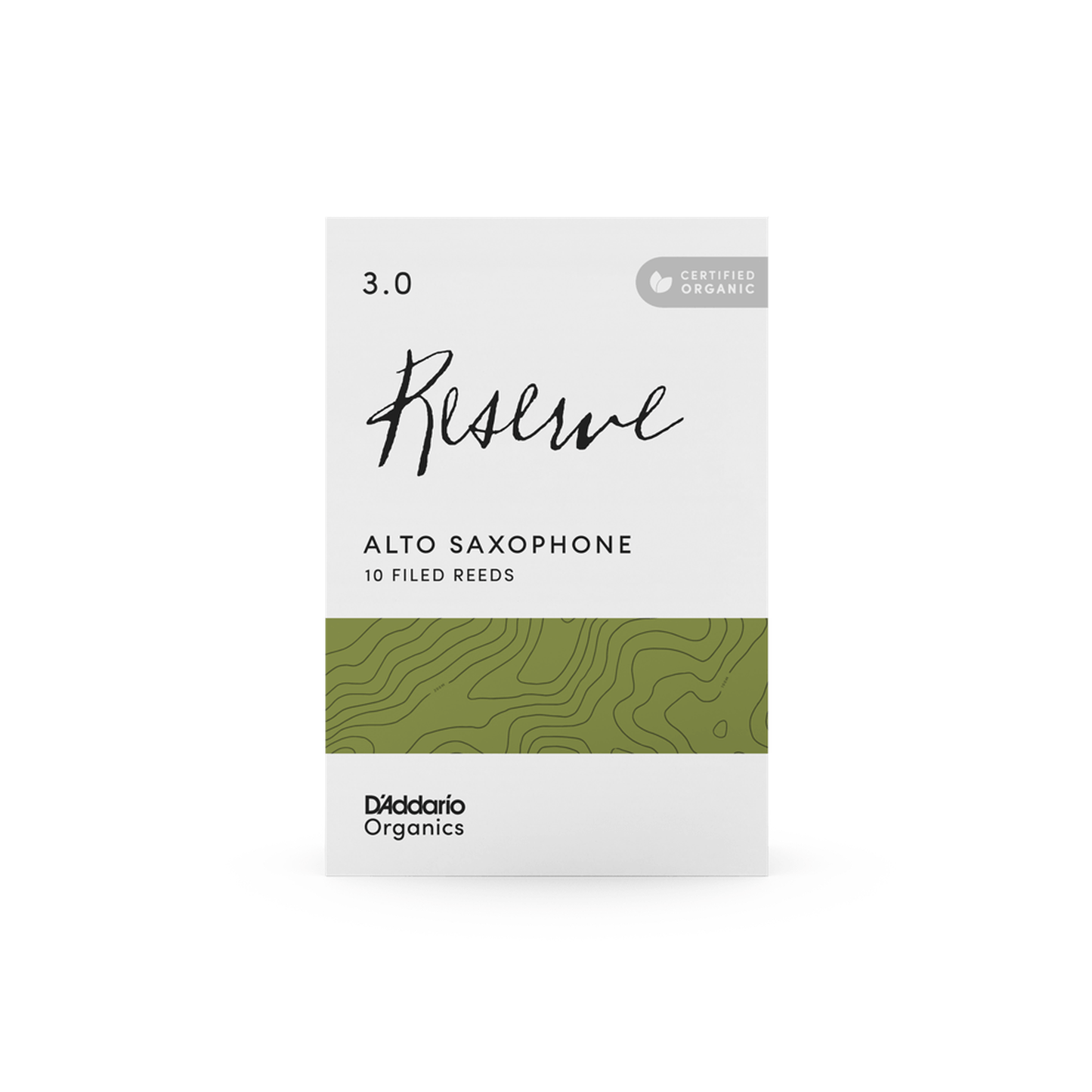 D'Addario Organic Reserve Alto Saxophone Reeds - 3.0 - 10-pack