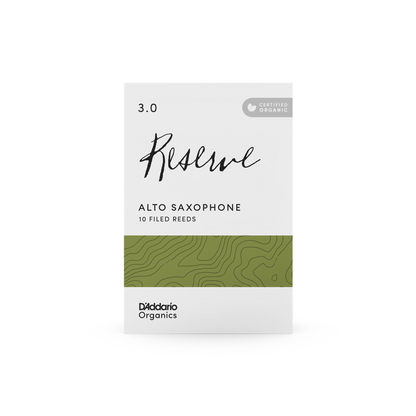 D'Addario Organic Reserve Alto Saxophone Reeds - 3.0 - 10-pack