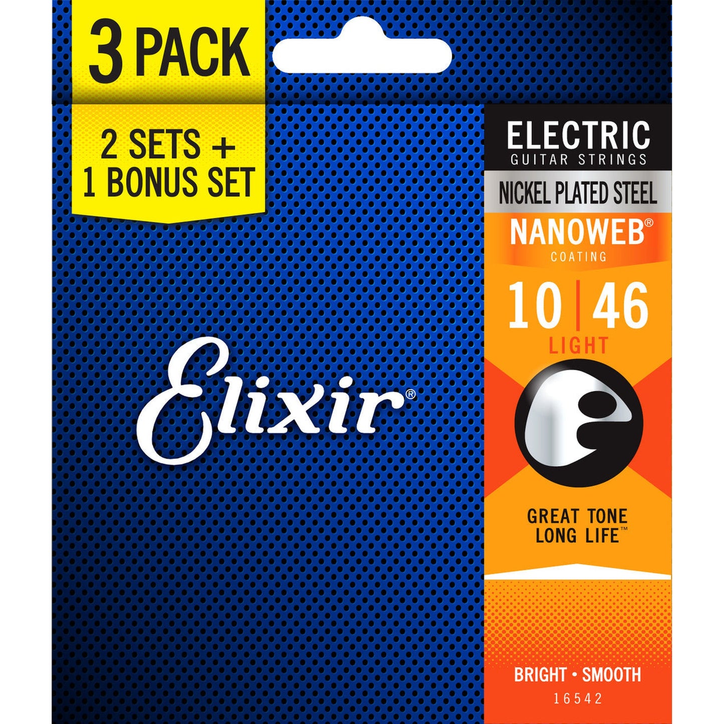 Elixir Nanoweb Electric Guitar Strings 3 Pack - 10-46 - Joondalup Music Centre