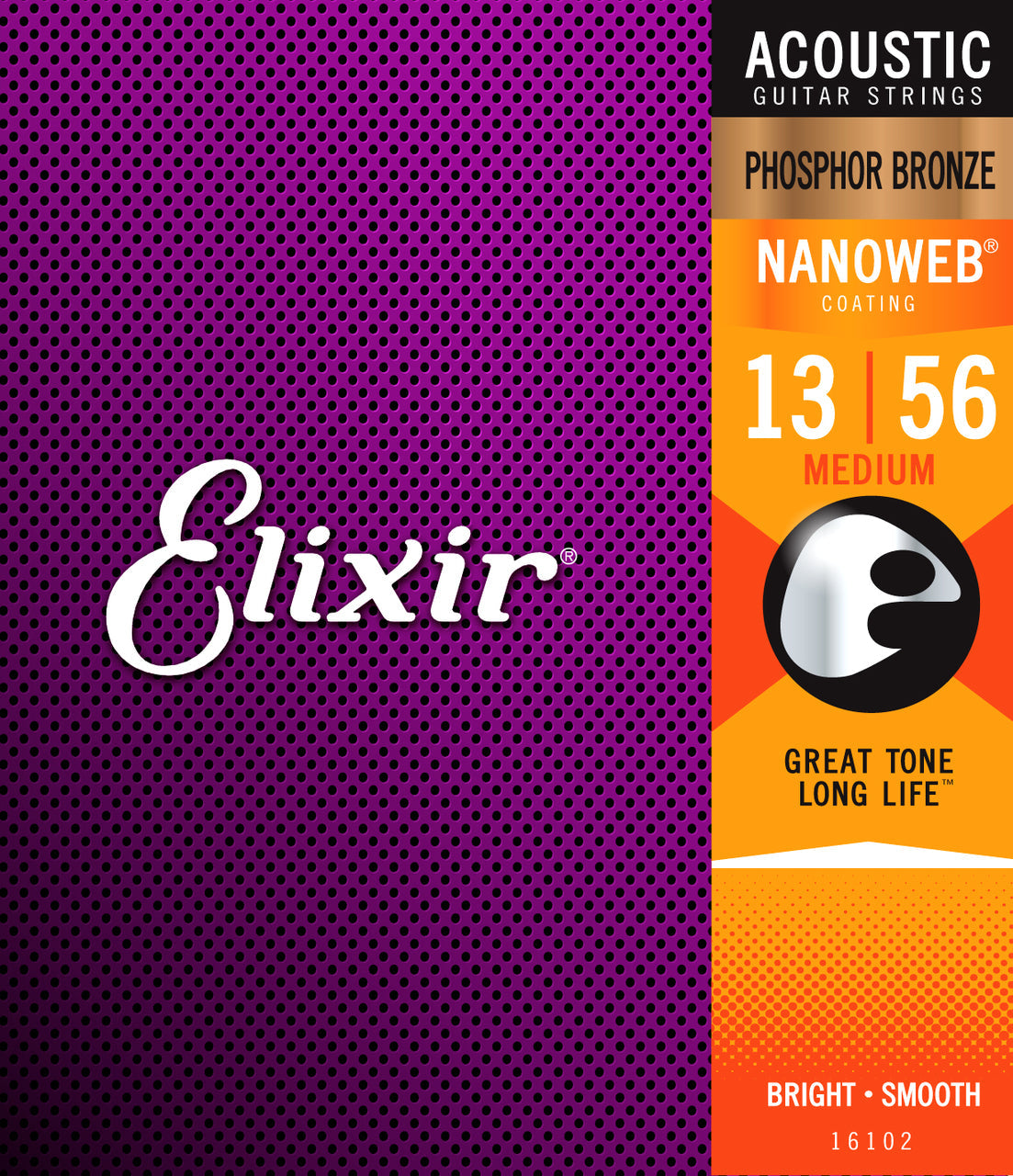 Elixir Nanoweb Phosphor Bronze Acoustic Guitar Strings - 13-56 - Joondalup Music Centre