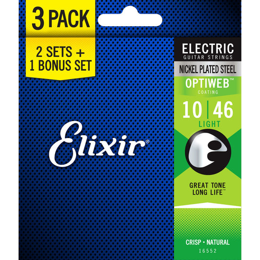 Elixir Optiweb Electric Guitar Strings 3 Pack - 10-46 - Joondalup Music Centre
