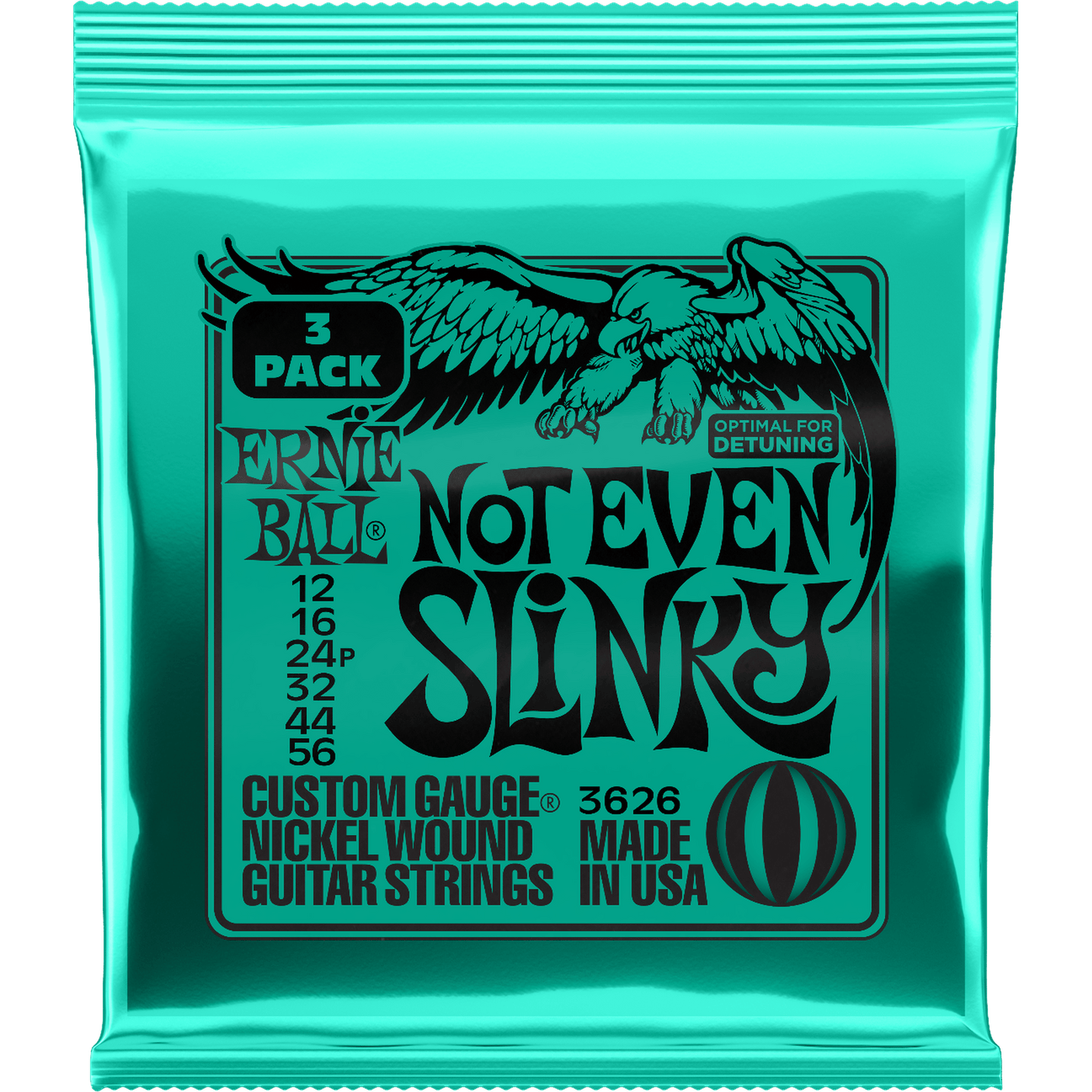 Ernie Ball Not Even Slinky Electric Guitar Strings 3 Pack - 12-56 - Joondalup Music Centre