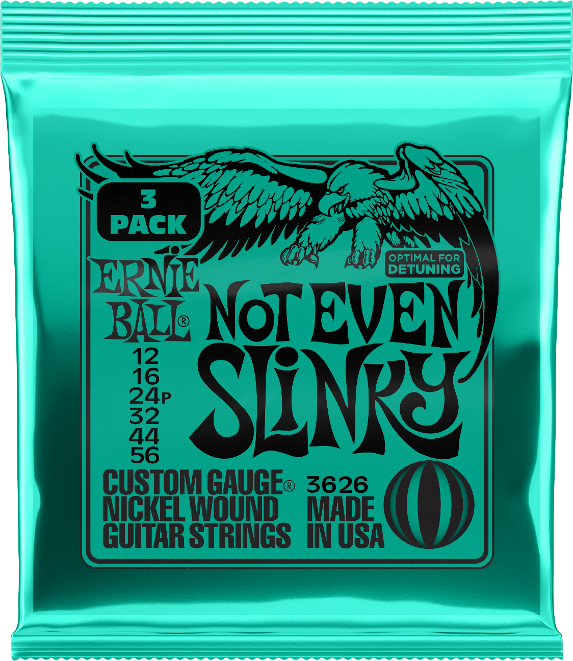 Ernie Ball Not Even Slinky Electric Guitar Strings 3 Pack - 12-56 - Joondalup Music Centre