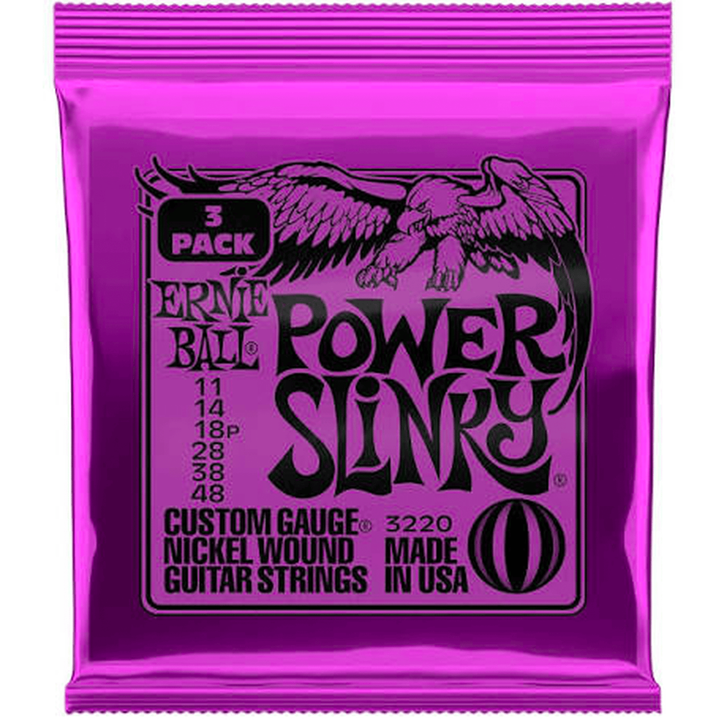 Ernie Ball Power Slinky Electric Guitar Strings 3 Pack - 11-48 - Joondalup Music Centre