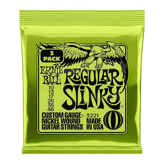Ernie Ball Regular Slinky Electric Guitar Strings 3 Pack - 10-46 - Joondalup Music Centre