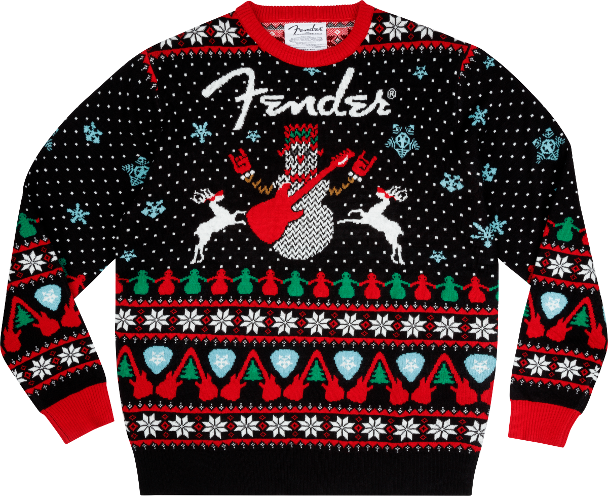 Fender Ugly Xmas Sweater - Black - Large - Joondalup Music Centre