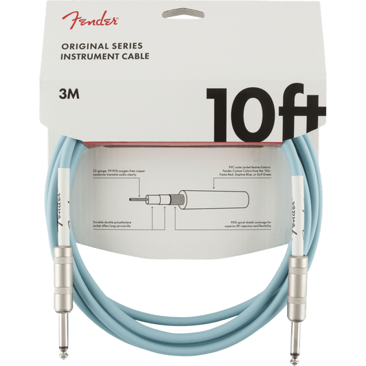 Fender Original Series Instrument Cable 3m - Daphne Blue - Joondalup Music Centre