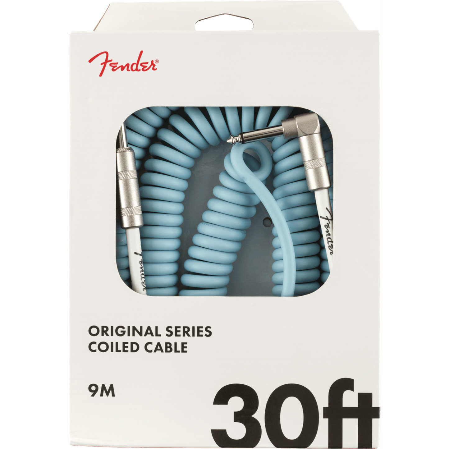 Fender Original Series Coiled Instrument Cable 30ft - Daphne Blue - Joondalup Music Centre