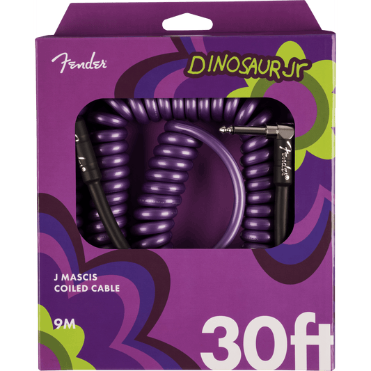 FENDER J MASCIS COILED INSTRUMENT CABLE 9M - PURPLE - Joondalup Music Centre